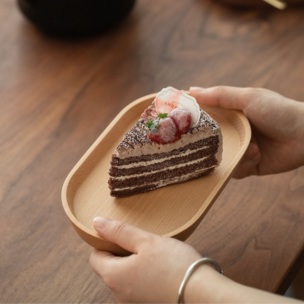 Wooden Oval Coffee Tray 8"